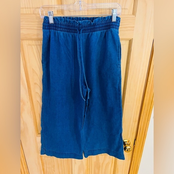 Madewell Huston Pull-On Crop Pants Capri Wide Leg Indigo Small Spring Fashion - Picture 5 of 13